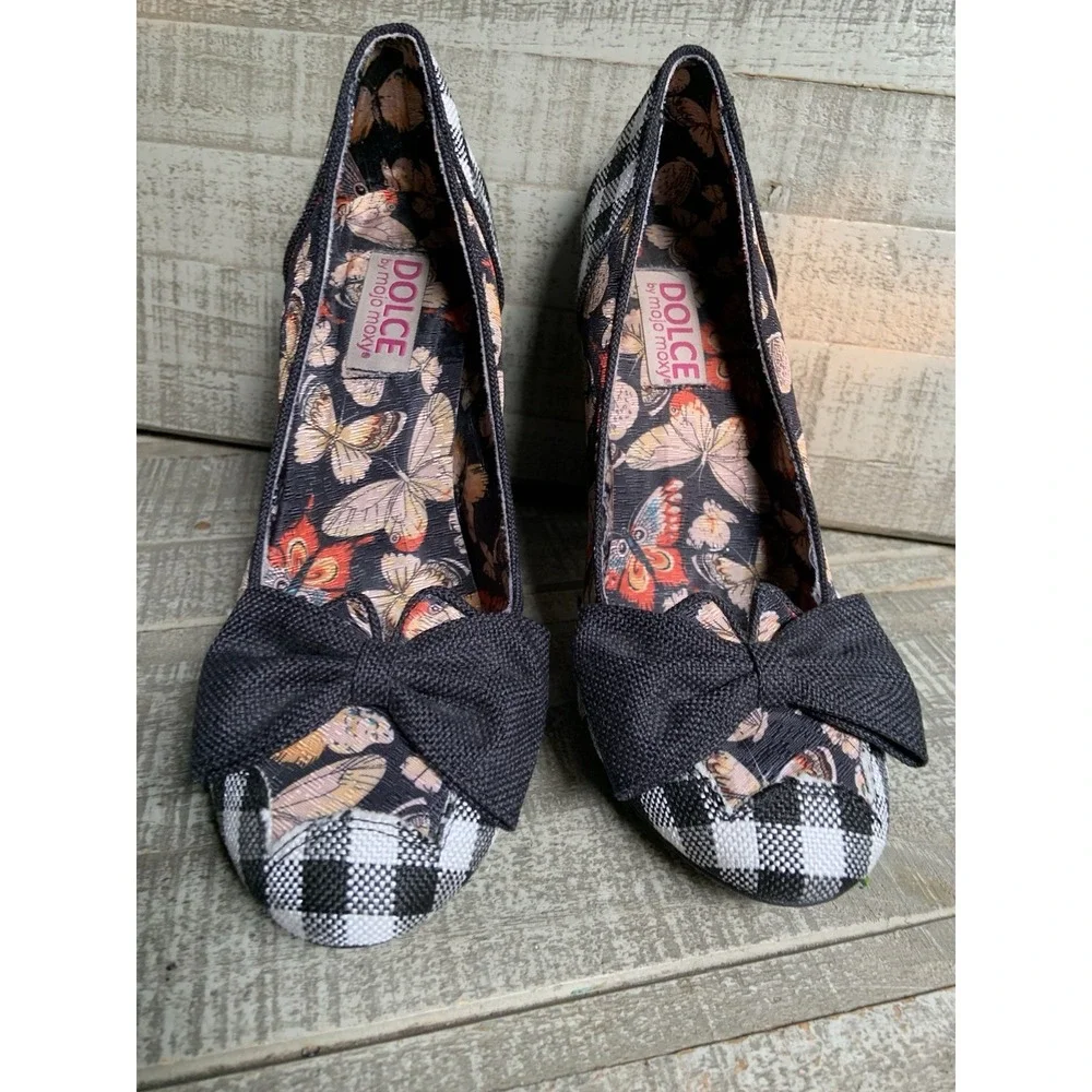 Dolce By Mojo Moxy Bashful Women's Size 8 M Black Butterfly Pump Heels Shoes